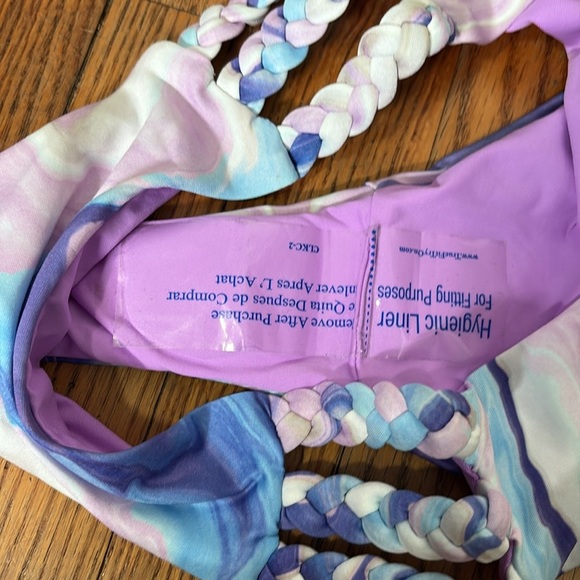 Becca Purple Agate Braided-Straps Hipster Bikini Bottoms Size XS NWT swimsuit - Picture 5 of 8